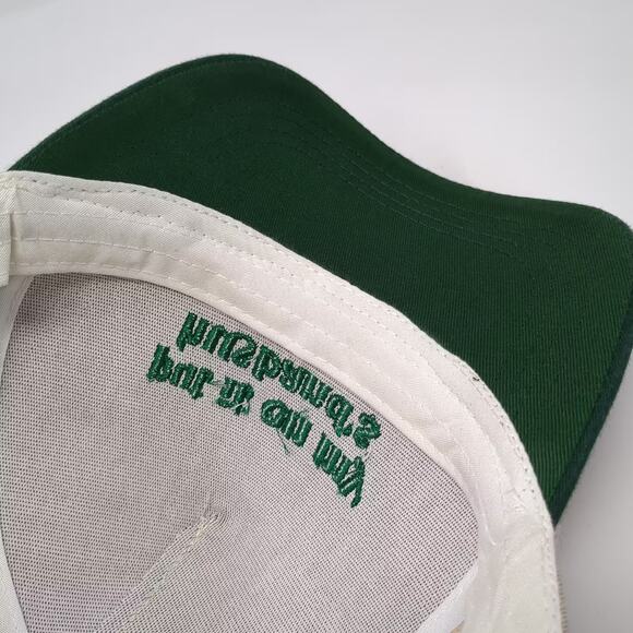 Put It On My Husband's Tab 5 Panel Hat Beige Green OS Adjustable Snapback Cap - Picture 8 of 8